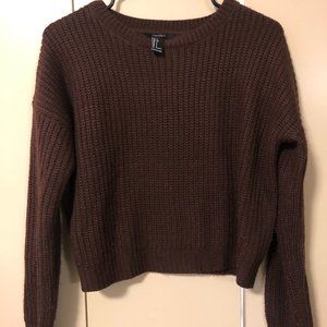 Maroon Knit Crop Sweater